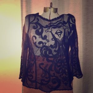 Lace sheer top